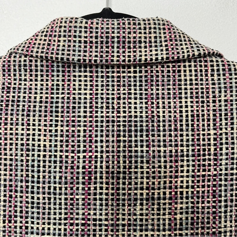 ONNA Wear Cropped Blazer Jacket Handwoven Silk Button Front Size Large - Picture 6 of 9